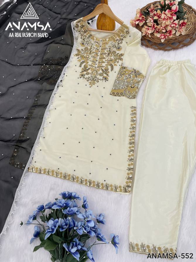 Anamsa 552 Embroidery Faux Georgette Pakistani Suit Wholesalers In Delhi